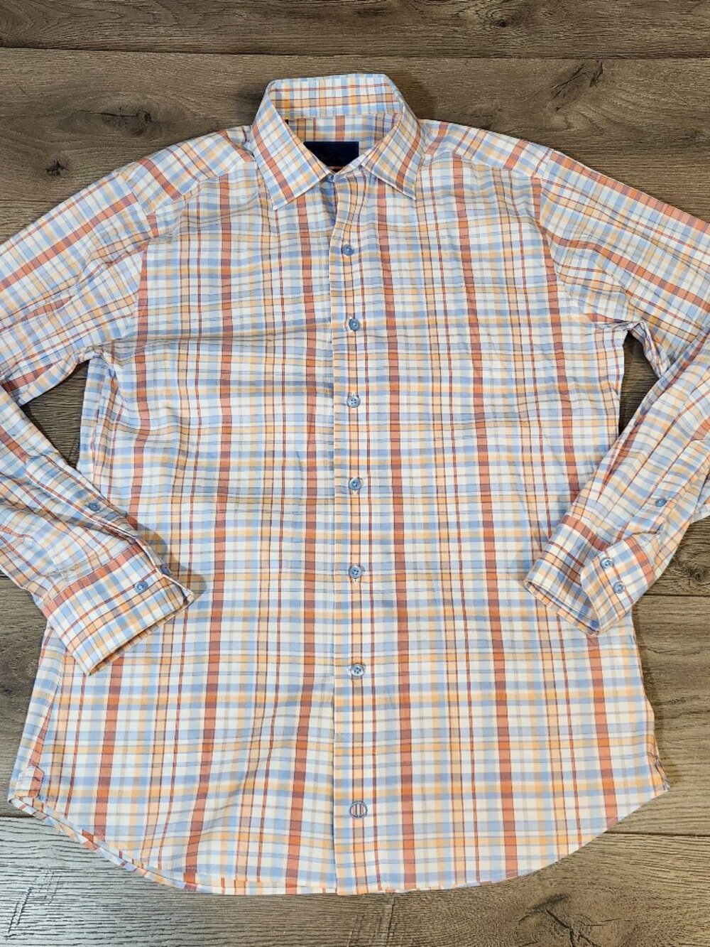 David Donahue 15.5 Medium Fusion Performance Button Up Shirt Long Sleeve